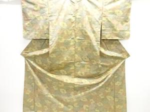 椿模様織り出し西陣お召単衣着物